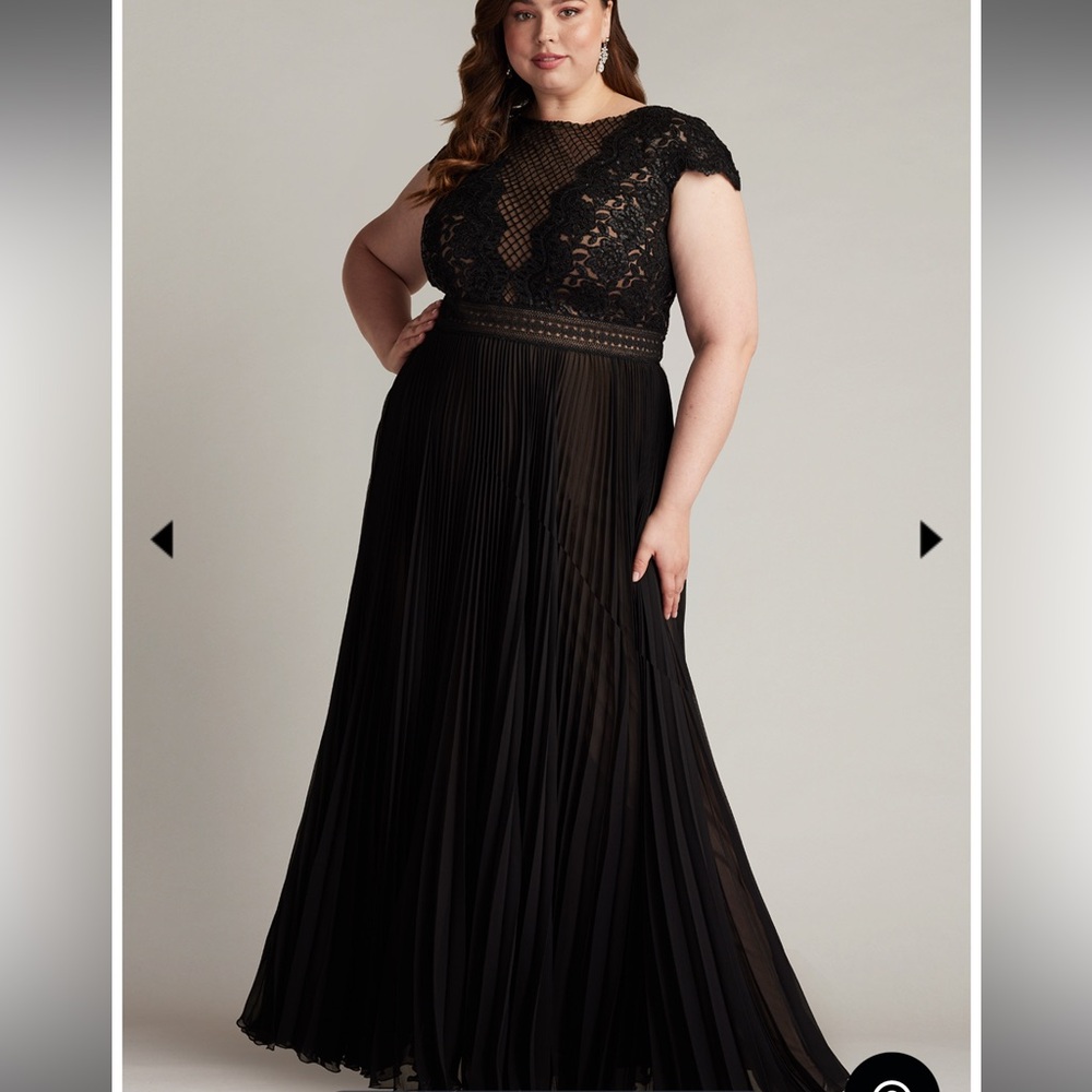 Tadashi Shoji Surette Sequin Embroidered & Pleated Chiffon Gown - PLUS SIZE